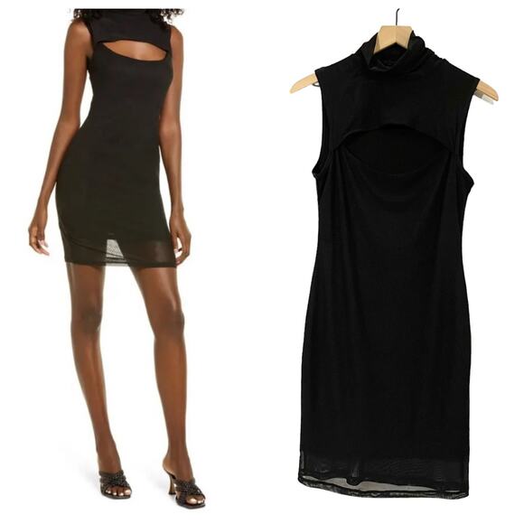 AFRM Maci Mock Neck Sleeveless Dress - Noir - Small - Picture 1 of 16